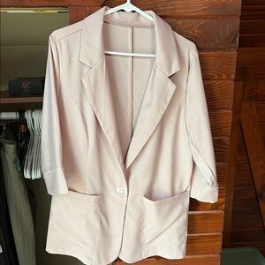 SHEIN Pink Blazer Suit Jacket Lightweight Casual